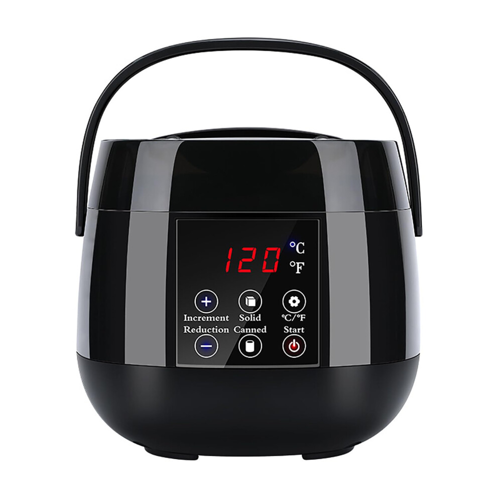 Black Wax Melting Pot 100W Electric Wax Warmer With Adjustable Temperature Lcd Display Fast Heating