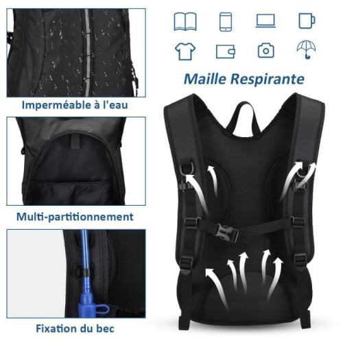 Sac à dos d'hydratation - Non spécifié - 15 L - Imperméable - Réfléchissant - Ajustable 2