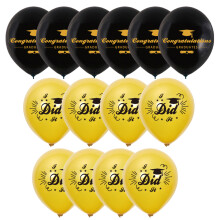Kit de ballons décoratifs polyvalents et non toxiques pour les fêtes sur le thème noir et or, faciles à gonfler, ballons à confettis pour la