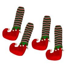 Calcetines para patas de sillas con ambiente festivo, decoraciones navideñas que realzan la alegría festiva para muebles, protector de suelo
