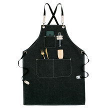 Professionelle Kochschürze für Restaurant- und Barpersonal, atmungsaktiv, strapazierfähig, multifunktional, große Taschen zur Organisation,