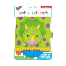 Galt Toys, Teether Soft Book - Dinosaur, Baby Teether & Soft Book Toy, Ages 0 Months Plus