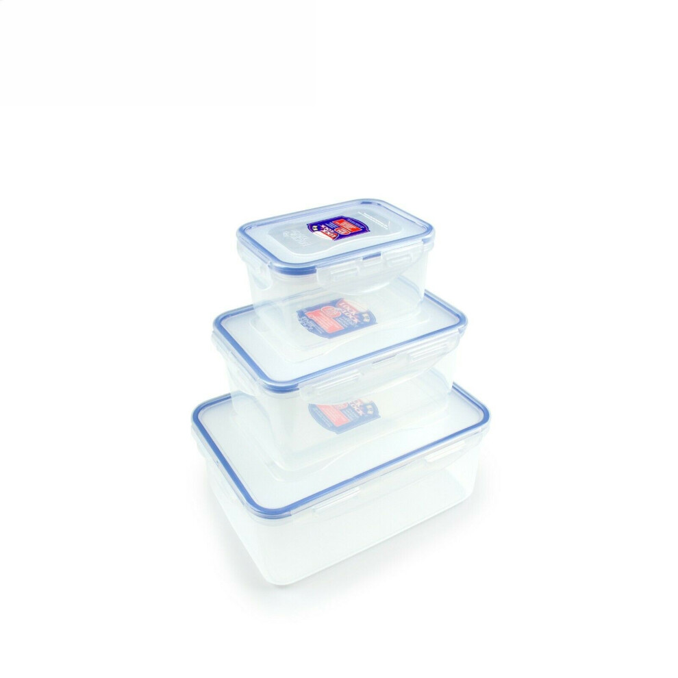 Locknlock Lock & Lock Storage Container Set Of 3 - Clear/Blue
