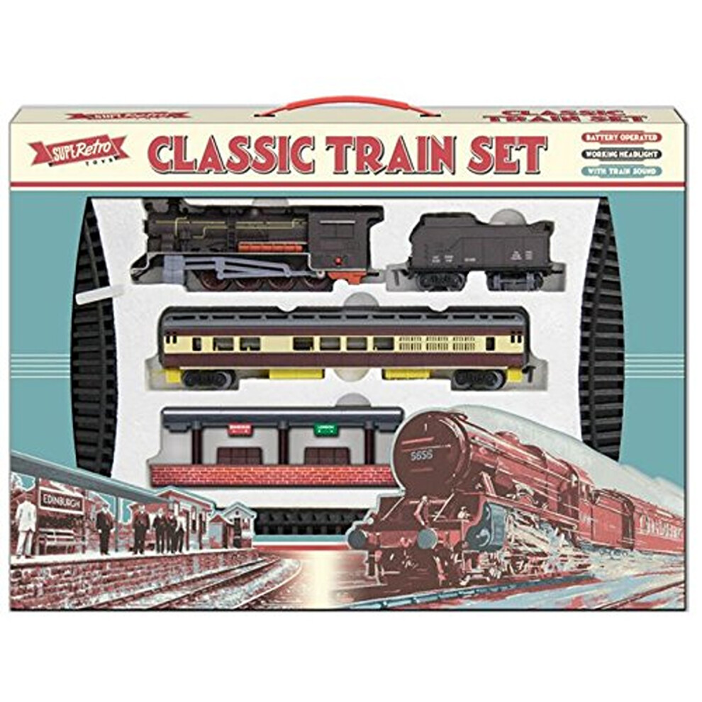 Kandy Toys Classic/Retro - Train Set - Plastic - & Sound - Battery Operated Light