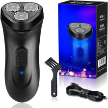 Electric Razor for Men Waterproof Wet Dry Cordless Rechargeable Shaver with Cleaning Brush Black Ref: 8925