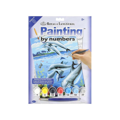 Junior Small Paint By Number Kit 8.75"X11.75"-Dolphins
