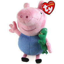 (George) (Princess) Peppa Pig Ty Beanies 6" 16cm Plush Soft Toy Doll Princess George Danny Dog Gift(assorted)