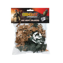 100 Combat Mission Plastic Toy Soldiers Traditional Green Brown Army