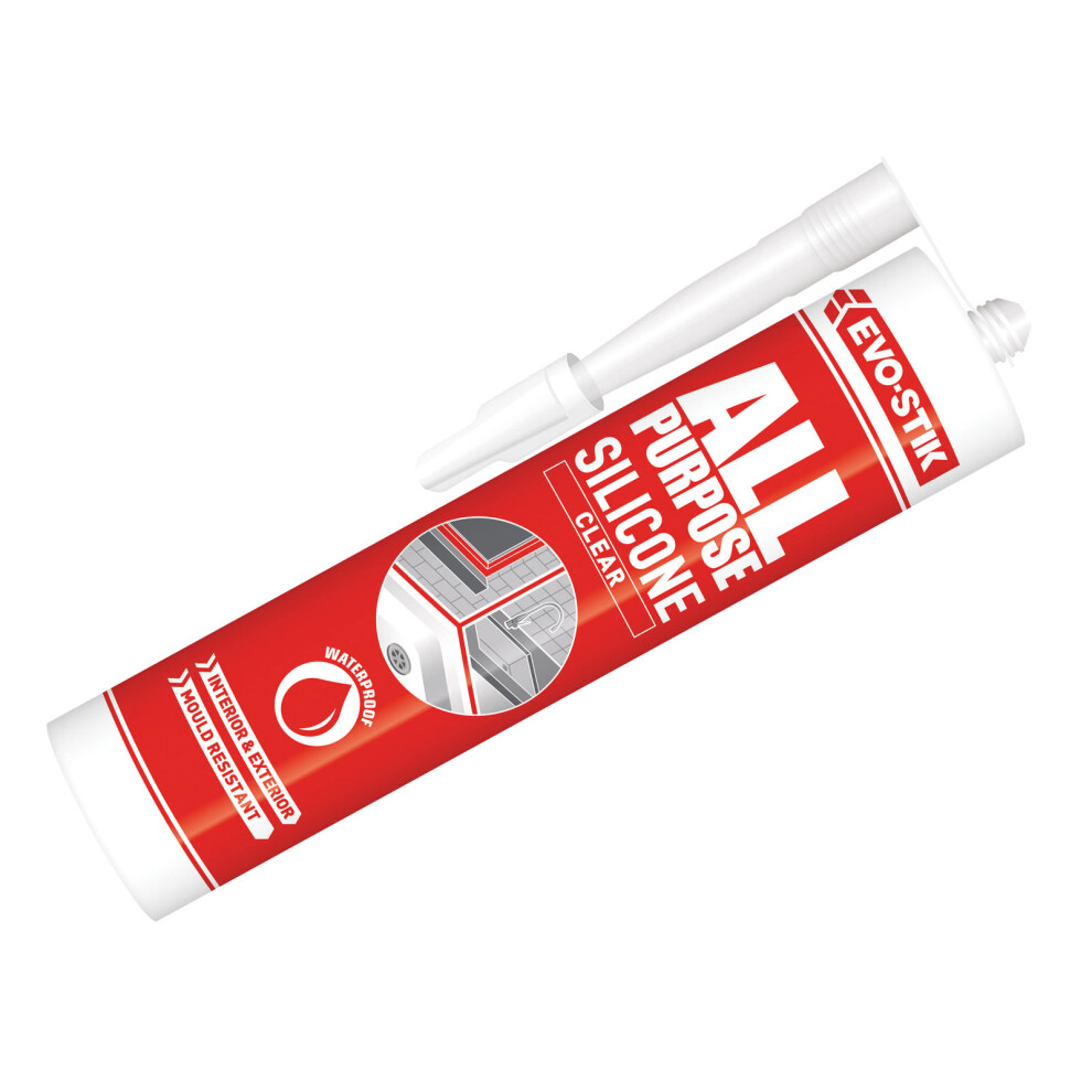 Evo-Stik 30811724 112896 All Purpose Flex Silicone Sealant Clear C20