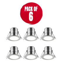 Luceco Downlights Warm White LED Dimmable 5W IP65 Matt Stainless Steel Pack of 6 - Refurbished