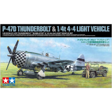 US P-47D Thunderbolt & 4x4 Light Vehicle Set (1:48 Scale)