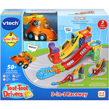 Vtech Toot-Toot Drivers 3-in-1 Raceway Playset With Vtech SmartPoint Race Car