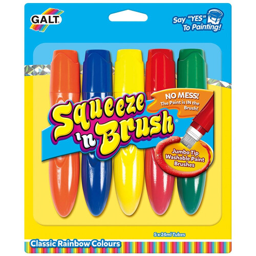 Galt Squeeze n Brush Paint Pen Tubes - 5 Classic Colours