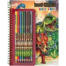 Depesche 11385 Dino World Book with Small Pen Set of 8 Pencils, a Sticker Sheet and Many T-Rex, Dinosaurs and Jungle Motifs for...