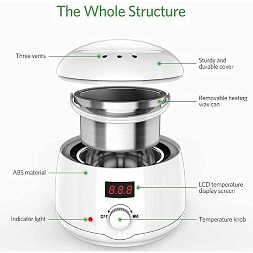 Wax Warmer for Women and Men with LED Display, Rapid Heating, Memory Setting, 500ml Capacity 1