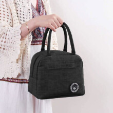 Sac à lunch isotherme, sac à lunch portable, sac à lunch thermique pour enfants et femmes, 1 pièce - Noir