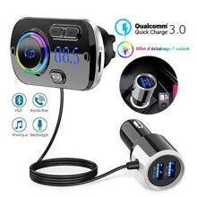 LCC Autoradio Bluetooth QC3.0 Charge rapide Double port USB Large compatibilité