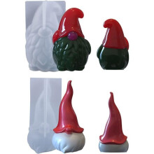 Moule en résine époxy, moule en silicone pour bougie de Noël 3D, moule en forme de Père Noël barbu, moules en résine époxy
