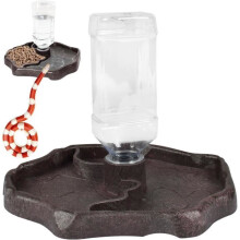 Distributeur d'eau pour reptiles - 1 pièce - 2 en 1 - Abreuvoir et distributeur de nourriture pour tortues - Plastique résistant