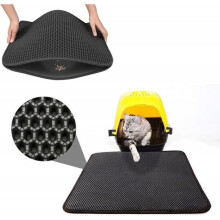 Tapis de litière pour chat imperméable et pliable en EVA avec structure alvéolée, non toxique et durable pour la maison -SQ