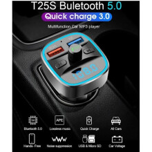 Émetteur FM Bluetooth - Non spécifié - Adaptateur radio - 2 ports USB 5 V - Kit mains libres - Noir