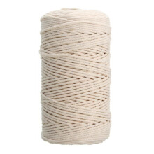 Corde en coton naturel pour macramé, 3 mm x 200 m, fil tissé bohème pour décoration murale, beige