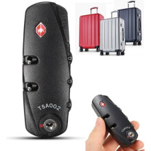Cadenas de sécurité TSA noir à 3 chiffres pour valises et sacs