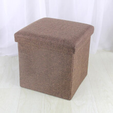 Storage Ottoman Cube with Padded Seat, Foldable Foot Rest Stool for Living Room Bedroom, Coffee 12x12x12