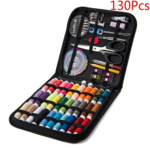Coffret de couture complet avec boîte, accessoires de couture haut de gamme, idéal pour les voyages, la famille et la maison - 130 pièces