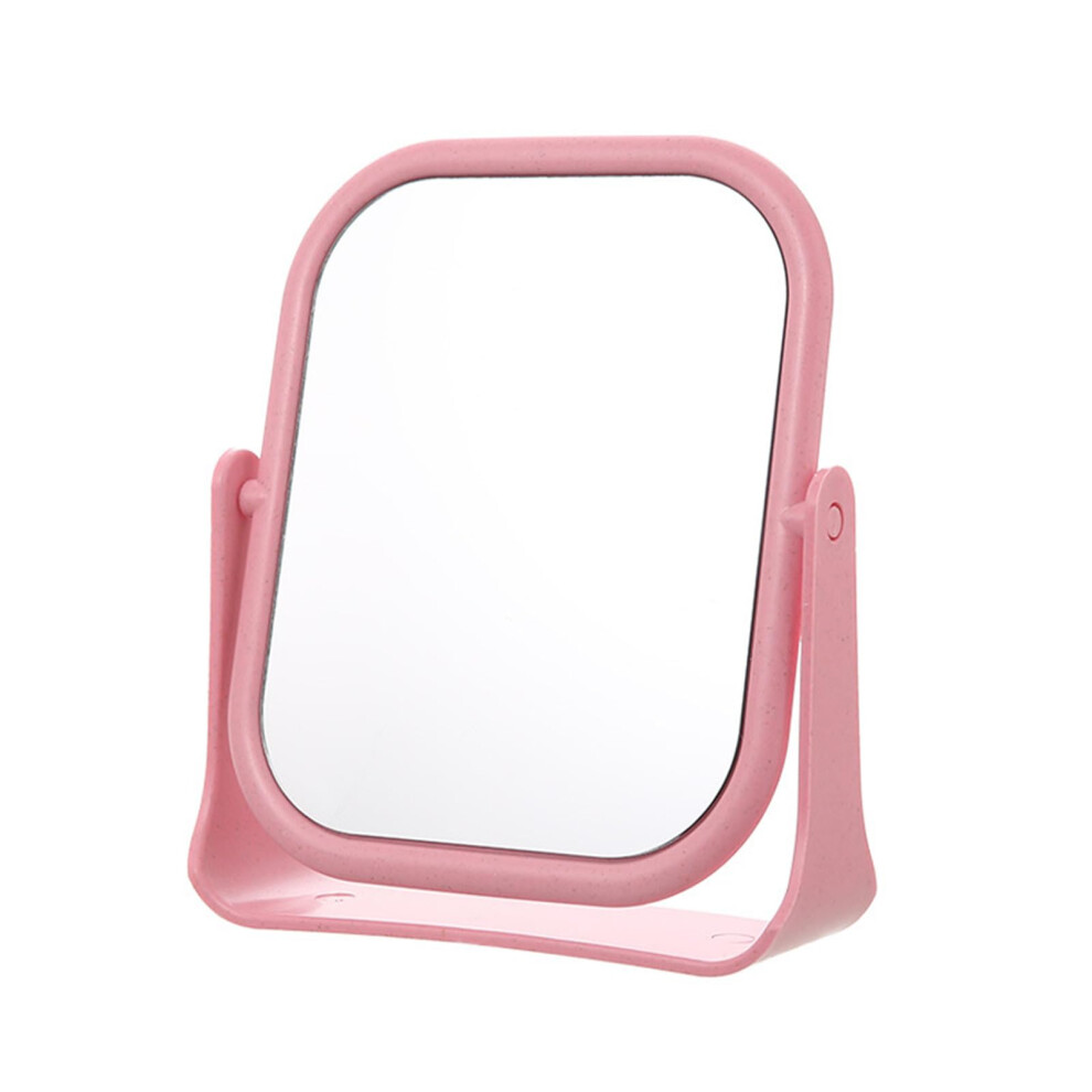 Pink Foldable Doublesided Makeup Mirror With 360 Rotation, Compact Travel Vanity Mirror