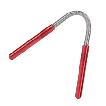 Facial Hair Removal Spring with NonSlip Stripes Handle, Manual Epilator for Women Face (Red)