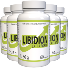 LIBIDION Extra Forte - 300 Cápsulas (Pack de 5) com Zinco, L-Arginina e Maca - Fórmula Suíça Original - Complexo Herbal