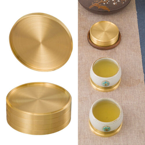 5Pcs Brass Heat Insulation Mat Drink-Small brass coasters 1