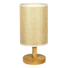 Mini Table Lamp with Natural Bamboo Base, Energy-Efficient LED Bulbs Adjustable 3-Color Light Modes, Soft Non-Glare Lighting UL Certified for Bedroom
