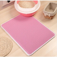 Tapis pour litière pour chat, pliable, double couche, alvéolé, imperméable, EVA, 40 x 50 cm, rose
