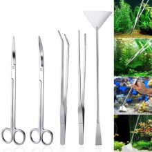 Kit d'aquascaping pour aquarium en acier inoxydable (1 pièce) : pince à épiler, ciseaux, spatule