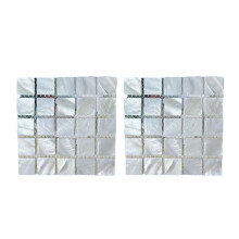 2 stks Handgemaakte Drink Shell Vierkante Onderzetters-Witte M