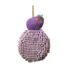 Chenilles Hand Towel Wipe Towel Balls with-Eggplant eggplant