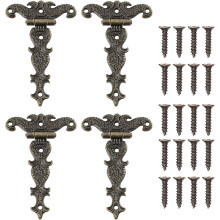 Antique Style Hinges, Brass Lacquered Surface For Vintage Woodworking Projects, Sturdy Zinc Alloy With Wide Application