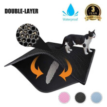 Tapis de litière pour chat MOGOI, tapis de couchage multifonctionnel, griffoir, double couche, taille XL, noir