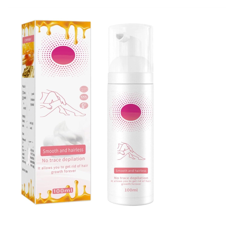 Hair Removal Mousse with Gentle Beeswax, Painless Spray for LongLasting Smooth Skin, 100ml