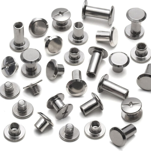 110Pcs Binding Screws Set Metal Screw Rivets for Leather-Bronze 1