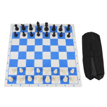 Tischschachspiel, 75 mm hoch, künstlicher PU-Samt,