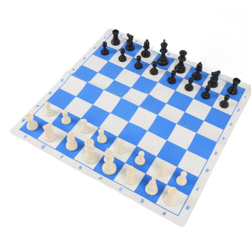 Tischschachspiel, 75 mm hoch, künstlicher PU-Samt, 2