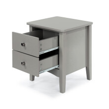 2 Petite Drawer Bedside Cabinet - MDF - 38 x 38 x 49 cm - Grey