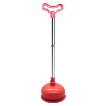 Heavy Duty Toilet Plunger with Ergonomic Long Handle and Rubber Suction Cup for Bathroom Clogs (Red)