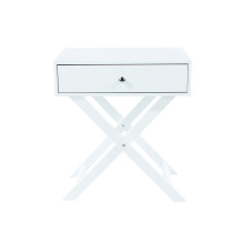 Options Leg 1 Drawer Petite Bedside Cabinet - MDF - 55 x 40 x 60 cm - White