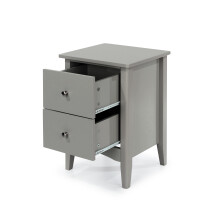 2 Drawer Bedside Cabinet - MDF - 40 x 32 x 57 cm - Grey