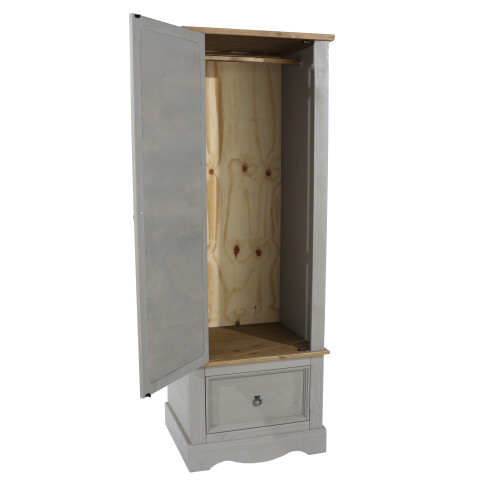 Corona Grey Armoire With Mirrored Door 1