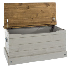 Storage Trunk - Pine - 90.2 x 48 x 44.5 cm - Grey Wax/Antique Waxed Pine